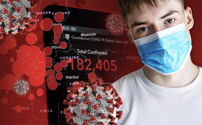 mascherina covid rosso rendering