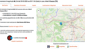 terremoto coazze