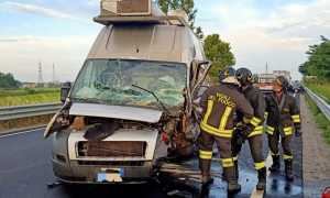 vigili del fuoco incidente furgone autostrada