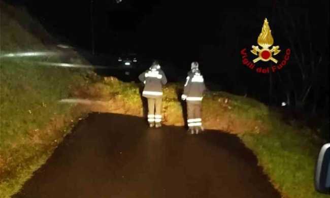 vigili del fuoco notte frana